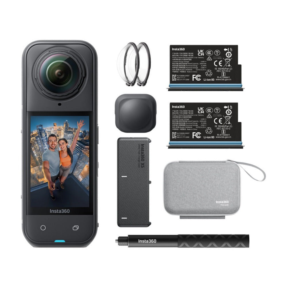 Insta360 X5 8K30 360 Degrees Action Camera with AI Stabilization Bundle (Black)