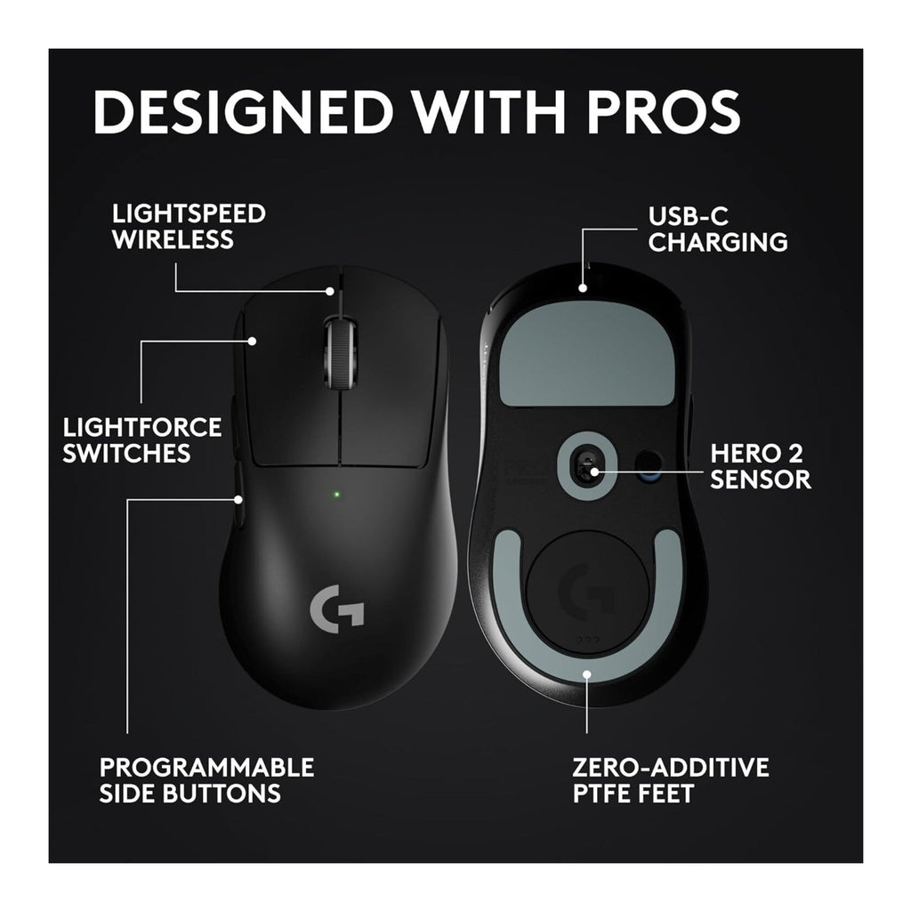 Logitech G PRO X SUPERLIGHT 2 DEX LIGHTSPEED Wireless Gaming Mouse