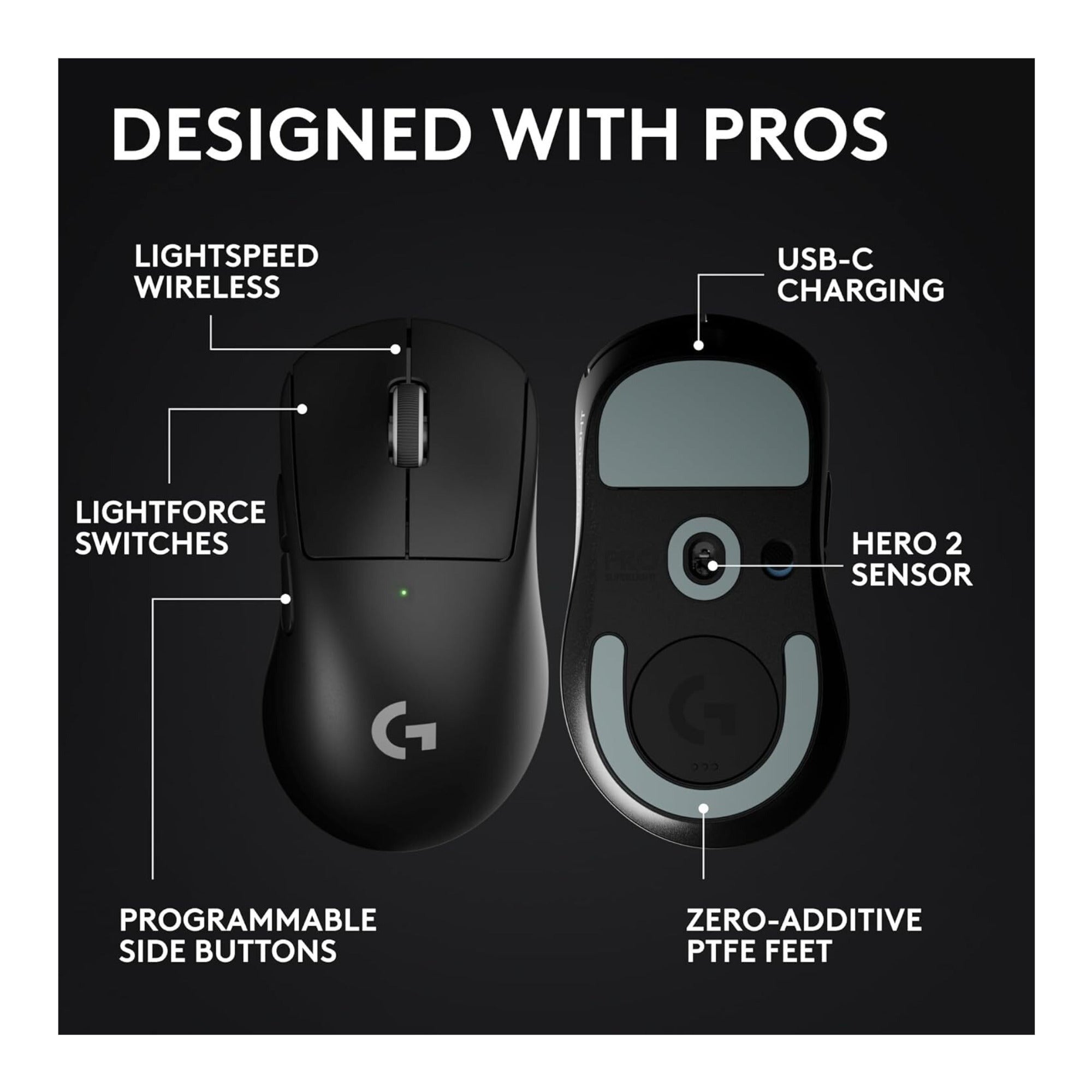 Logitech G PRO X SUPERLIGHT 2 DEX LIGHTSPEED Wireless Gaming Mouse