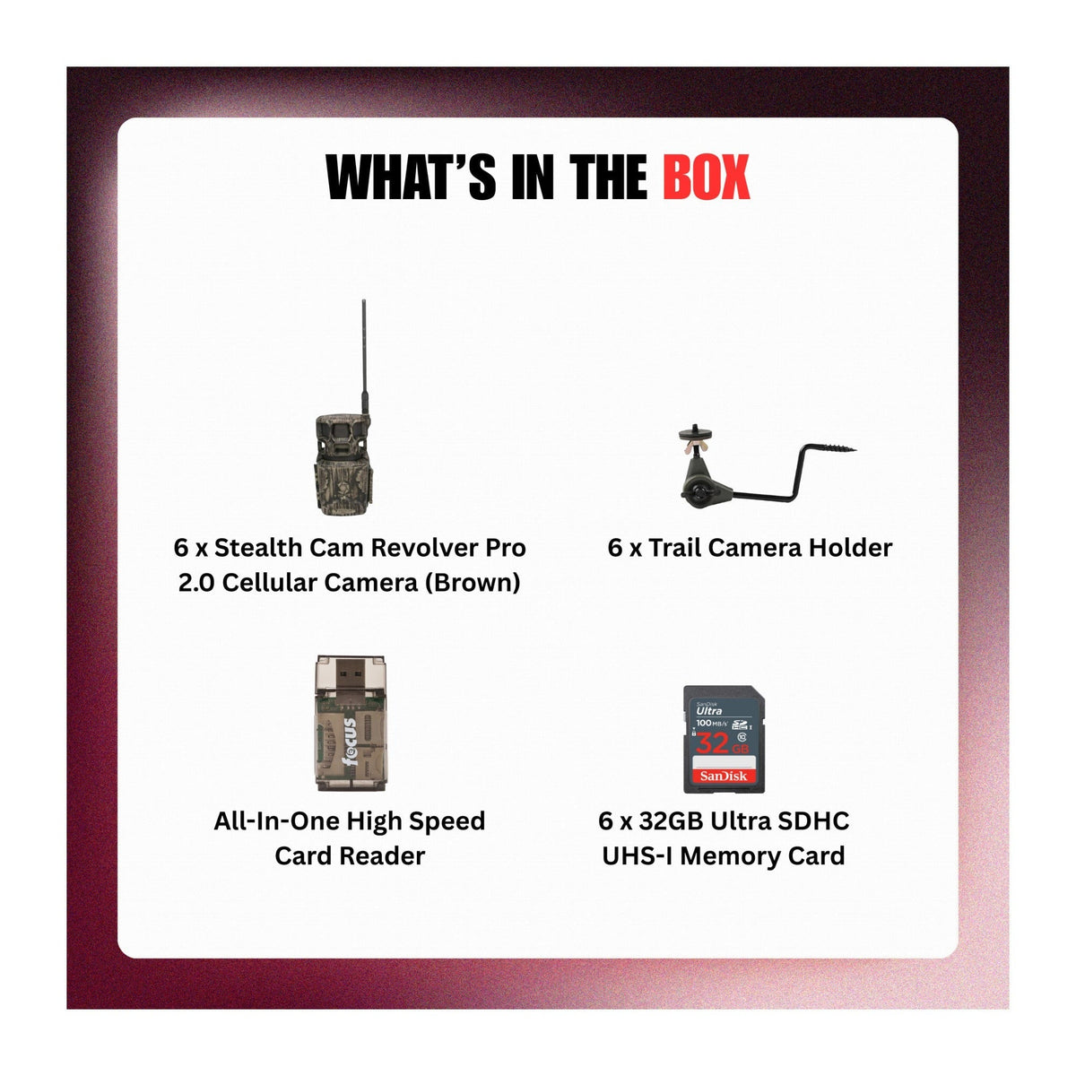 Stealth Cam Revolver Pro 2.0 40MP 360 Degree Cellular Camera (Brown) Bundle