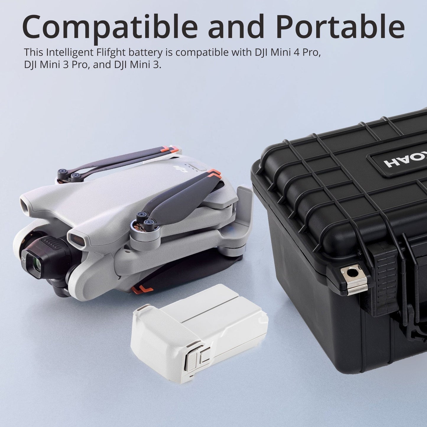 DJI Mini 4 Pro/Mini 3 Series Intelligent Flight Battery Plus (2-pack) with Weatherproof Hard Storage
