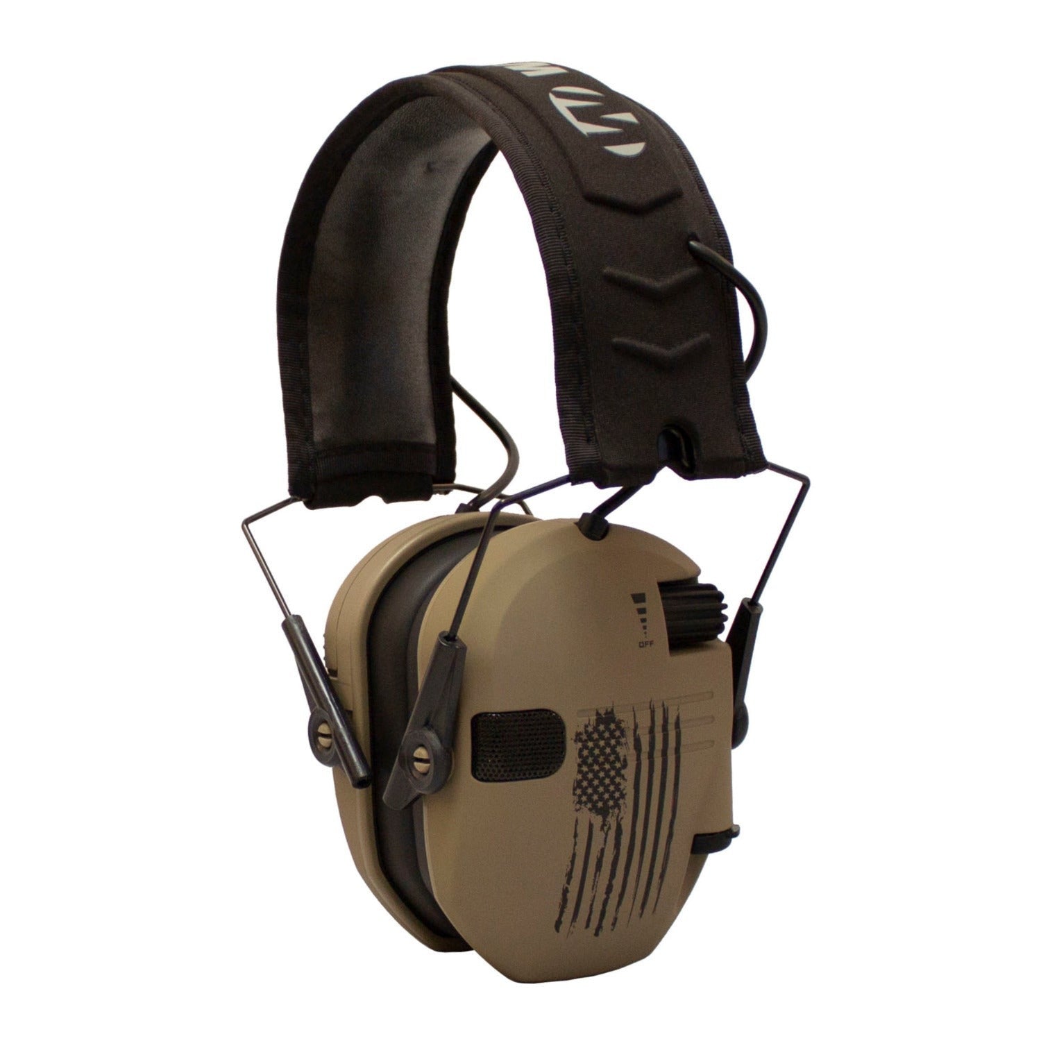 Walker's Razor Slim Electronic Shooting Hearing Protection Muff, Distressed Flag