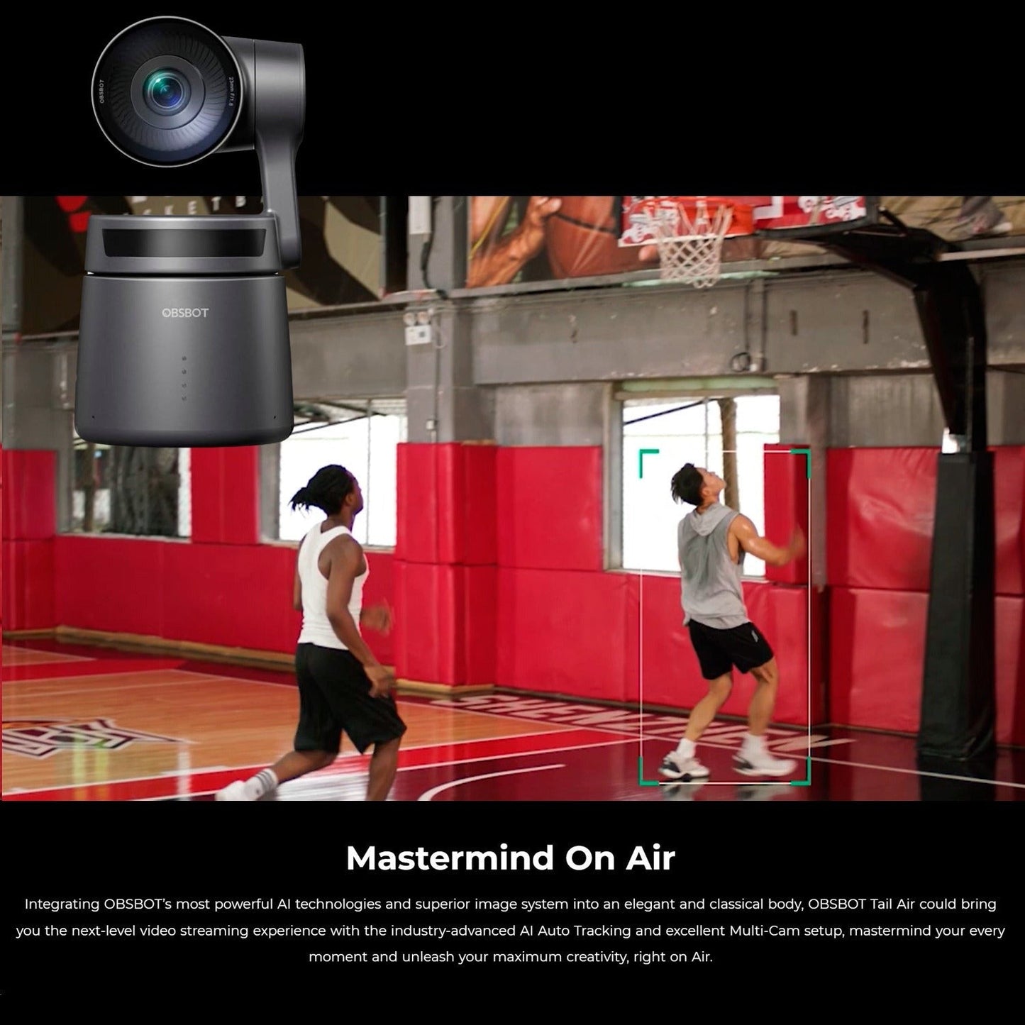 OBSBOT Tail Air AI-Powered 4K PTZ Streaming Camera (Black) with Smart Remote Controller Bundle