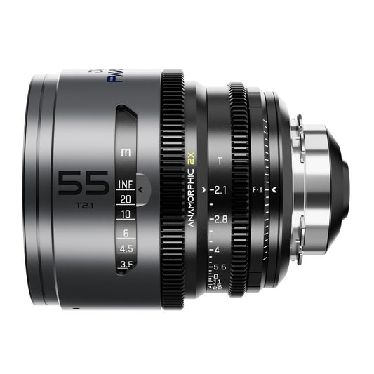 DZOFilm PAVO 55mm Anamorphic 2x T2.1 Blue Coating and PL or EF Mount Lens (Space Gray and Black)