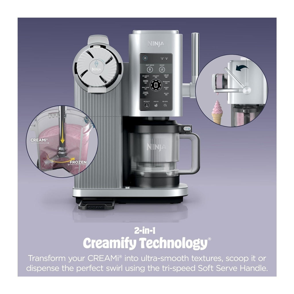 Ninja CREAMi NC701 13-in-1 Scoop and Swirl Ice Cream Maker (Silver)