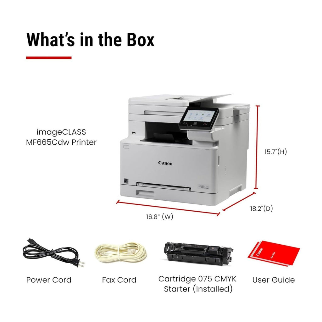 Canon imageCLASS MF665Cdw Color Laser Printer with Wireless Duplex 26ppm (White)