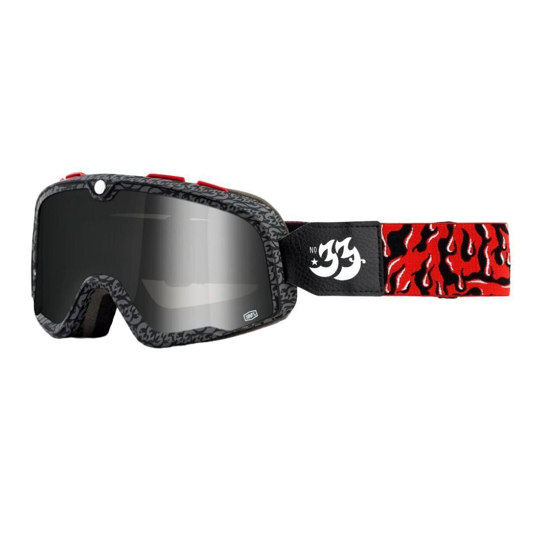 100% BARSTOW Premium Protective Sport Goggles with Minimal Frame (House Ind. - Mirror Silver Lens)