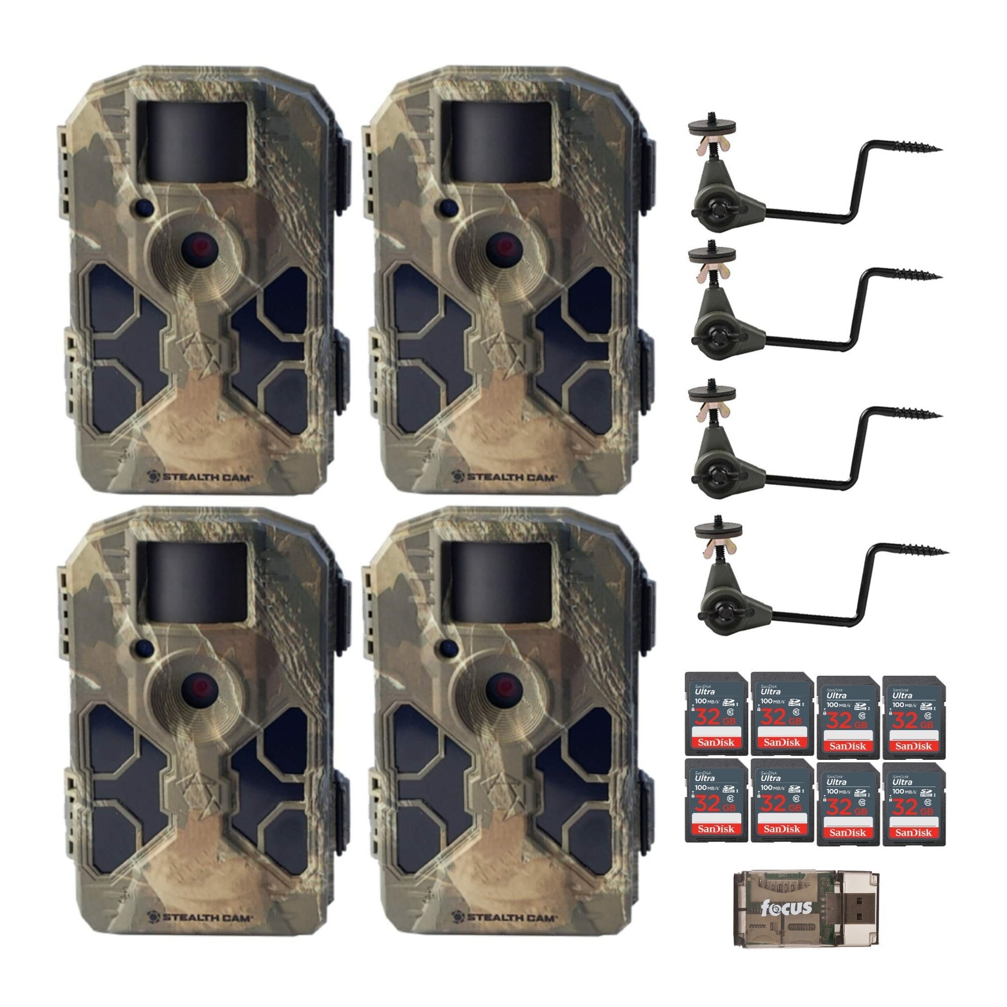 Stealth Cam G42NG No-Glo Trail Camera 4-Pack Ready-to-Go Accessory Bundle