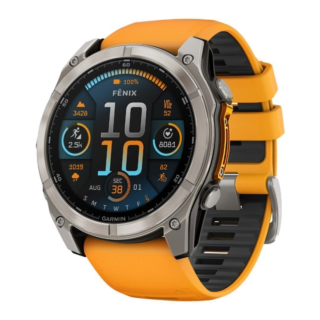 Garmin Fenix 8 AMOLED Sapphire 51mm Smartwatch (Spark Orange/Graphite) Bundle