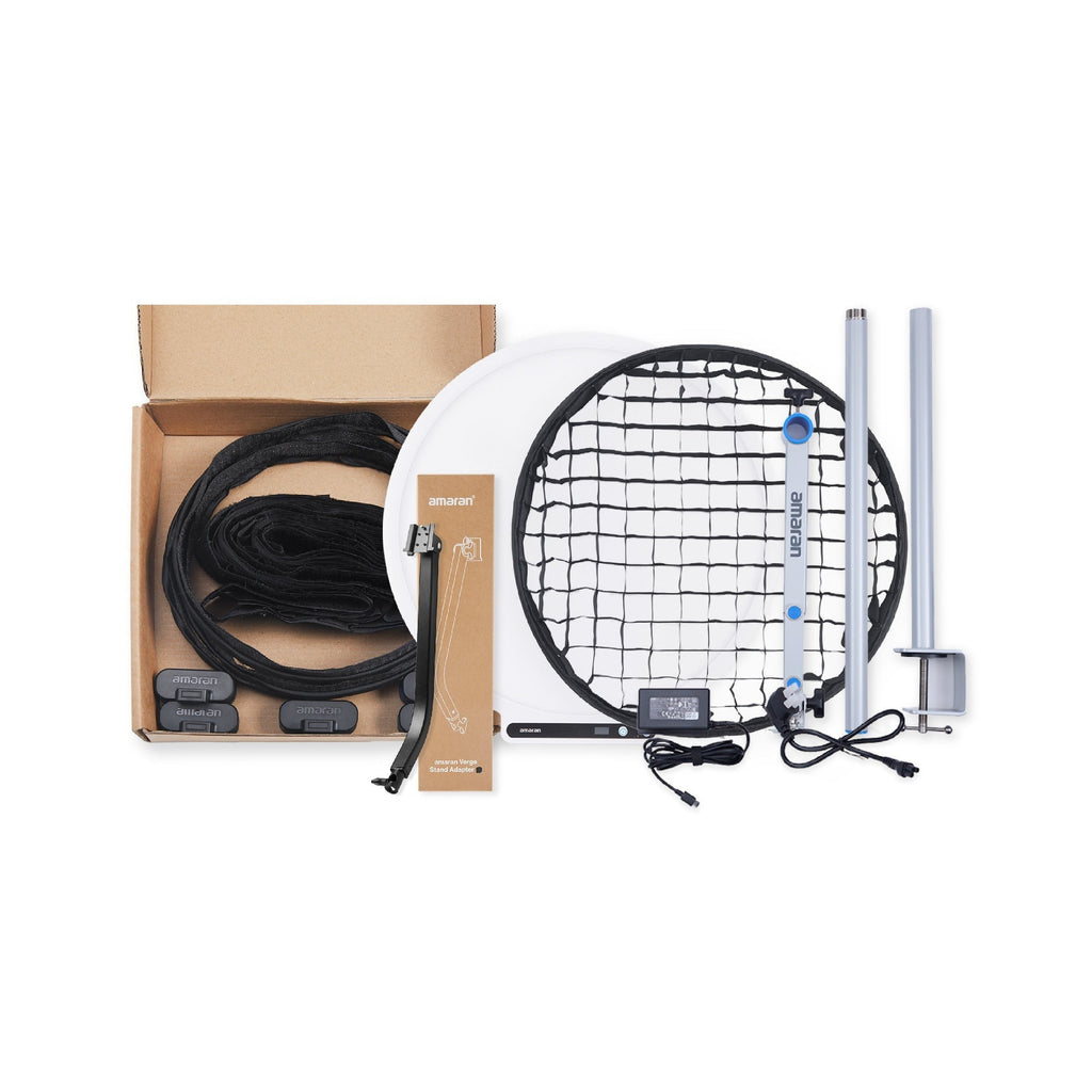 Amaran Verge Max Kit-White (US) Bundle with Max Light Control Grid and Adapter