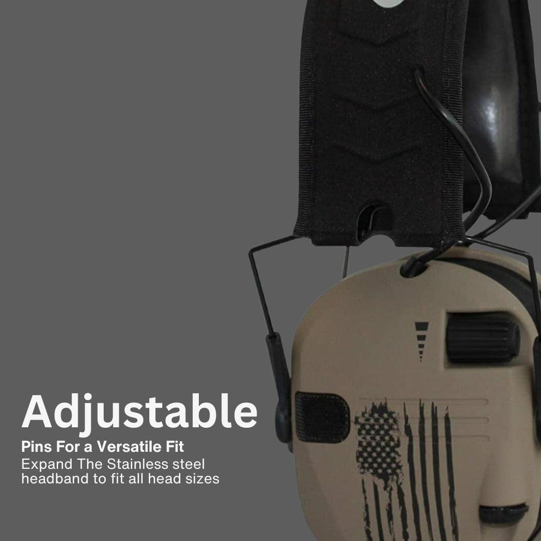 Walker's Razor Digital Ear Muffs (US Flag-FDE) with Walkie/Talkie Bundle