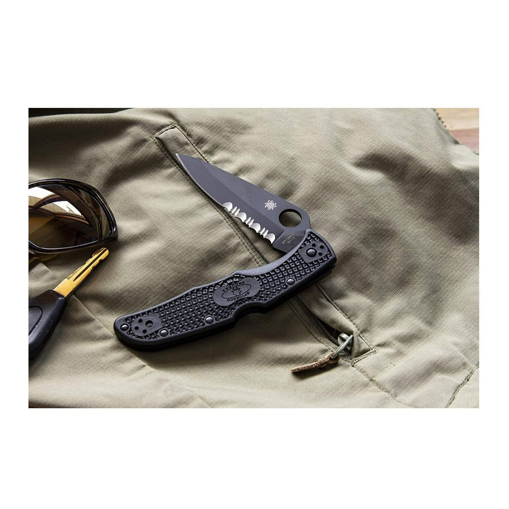 Spyderco Endura 4 3.80-Inch Durable Steel Blade Foldable PlainEdge Knife (Black)