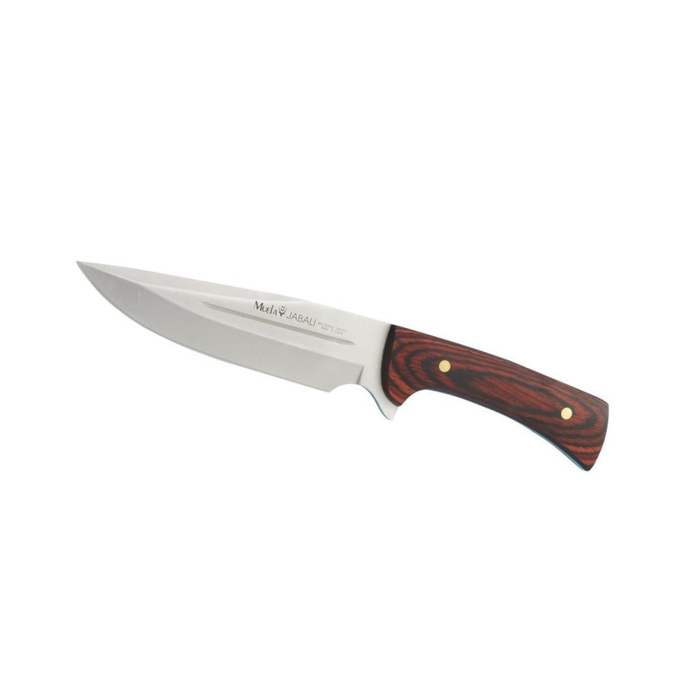MUELA Jabali-17E 6-3/4-Inch Fixed Blade Hunting Knife with Leather Sheath