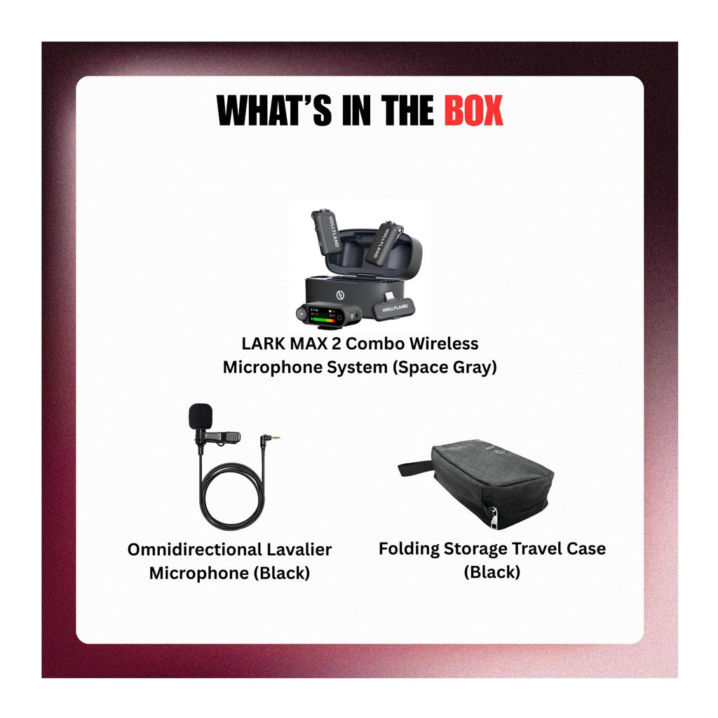 LARK MAX 2 Combo Wireless Microphone System (Space Gray) Bundle with Accessories