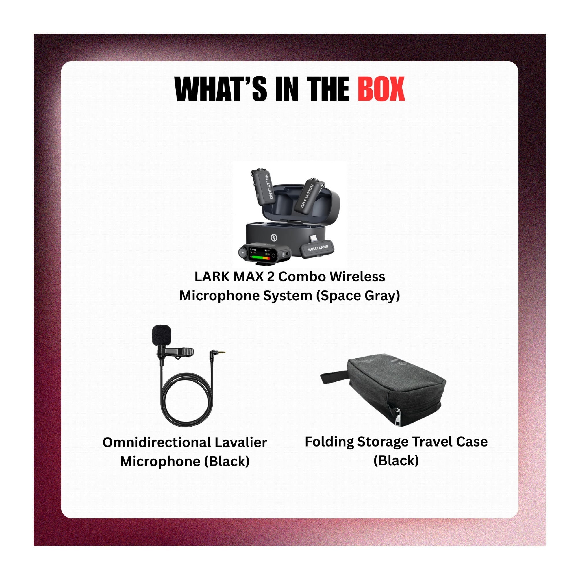 LARK MAX 2 Combo Wireless Microphone System (Space Gray) Bundle with Accessories