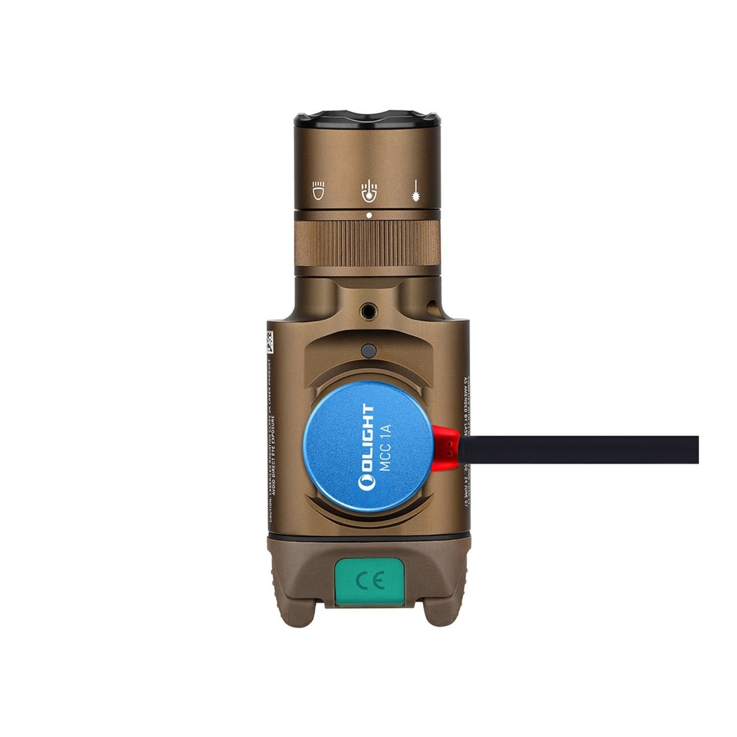 OLIGHT Baldr Pro R Rechargeable Tactical Light with Green Laser (Desert Tan)