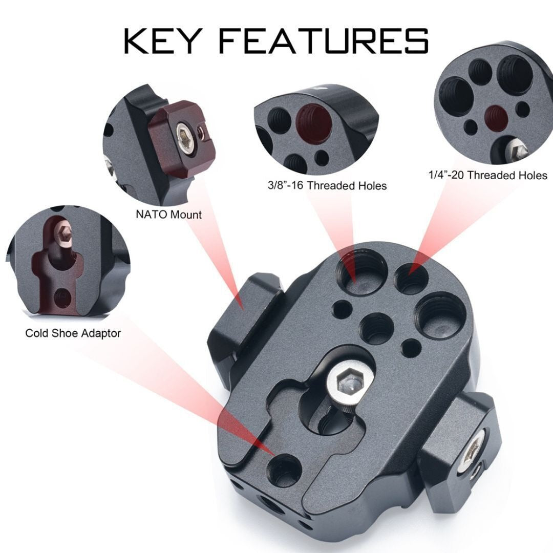 Tilta Accessory Mounting Bracket for DJI Battery Handle Base, Compatible with DJI RS2 (Black)