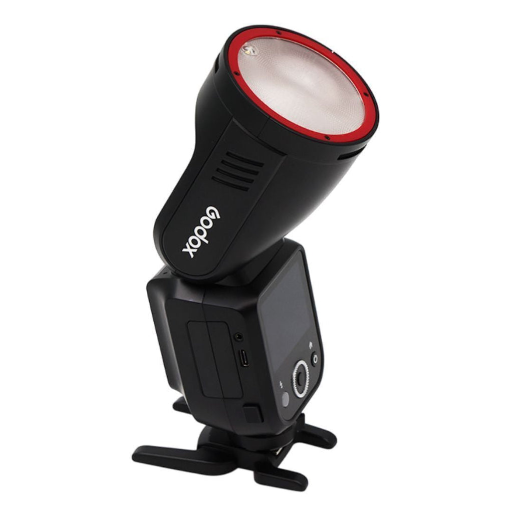 Godox V100 100W On-Camera Flash for Fuji with Full-Color Touchscreen and Powerful Battery (Black)