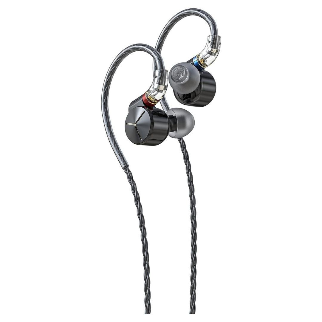 FiiO FA7S Over-the-Ear Earphone with 6 Balanced Armature IEMs and Acoustic Prism System (Black)