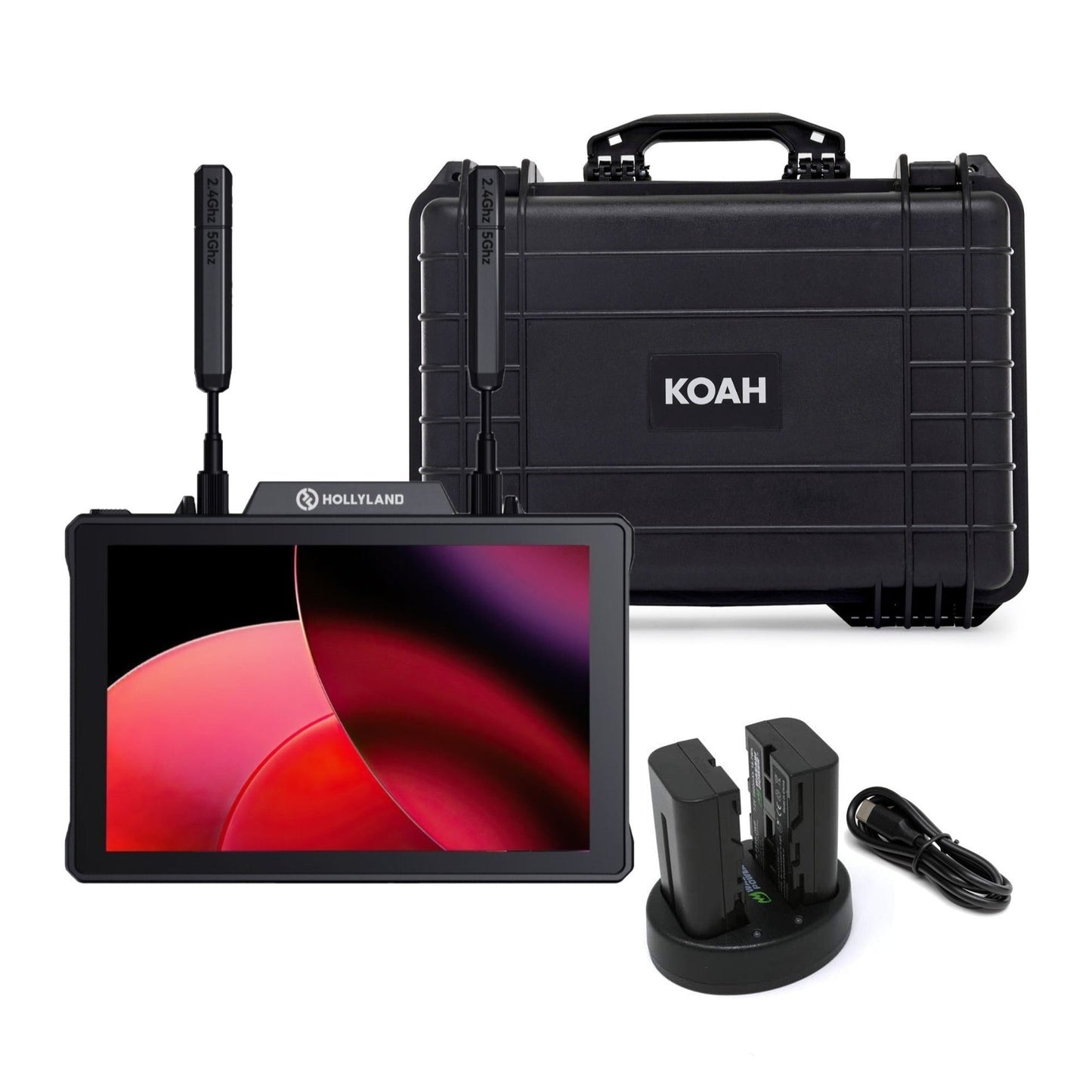 Hollyland Pyro 7 Wireless 7-Inch Monitor with Auto Dual-Band Hopping Technology Bundle
