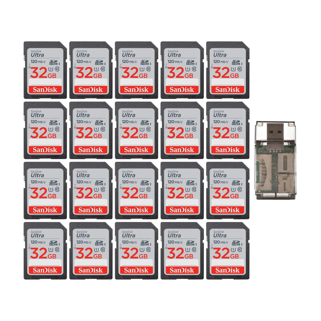 SanDisk 32GB Ultra SDHC UHS-I Memory Card w/High Speed USB Card Reader (20-Pack)