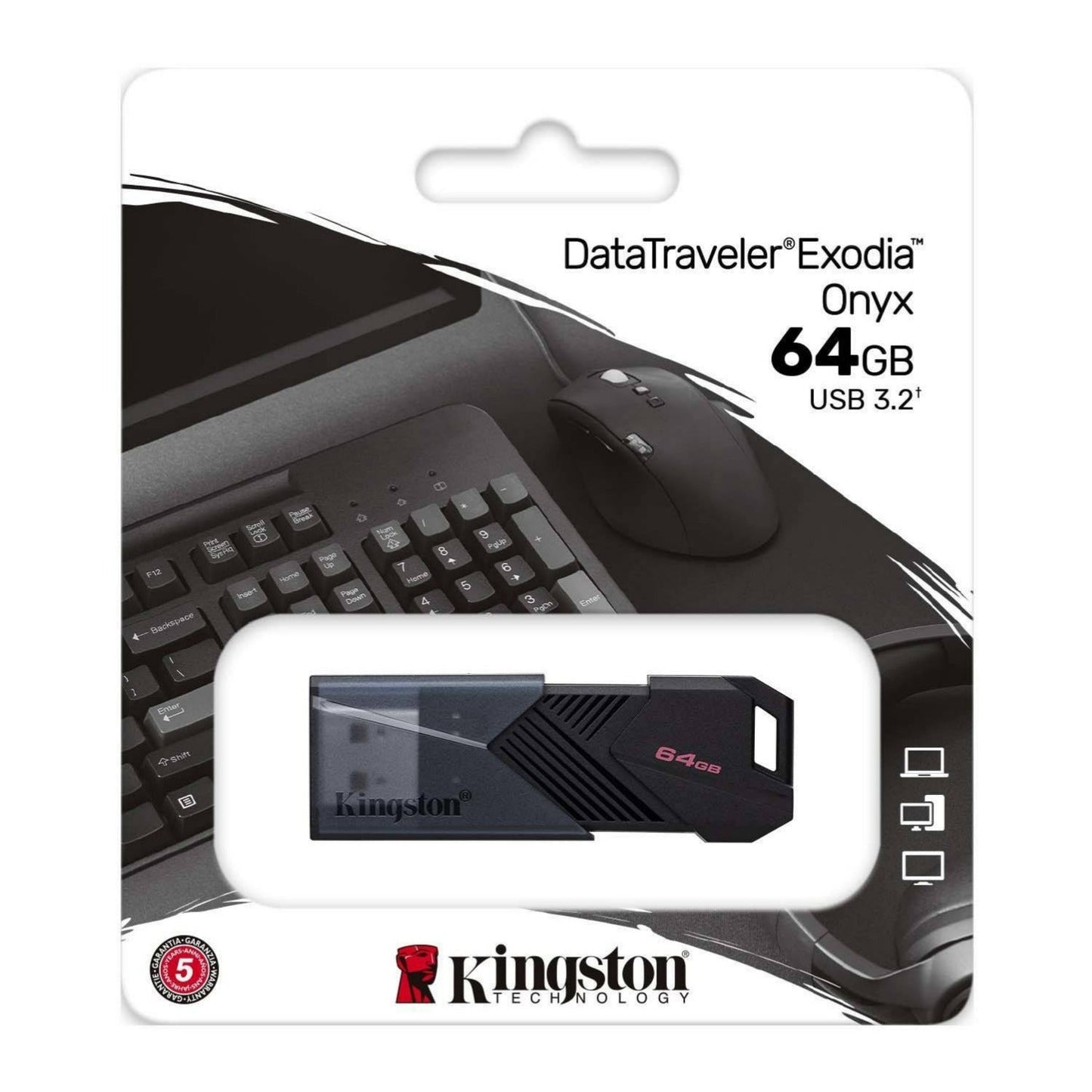 Kingston DataTraveler Exodia Onyx 64GB USB Flash Drive (Matte Black)