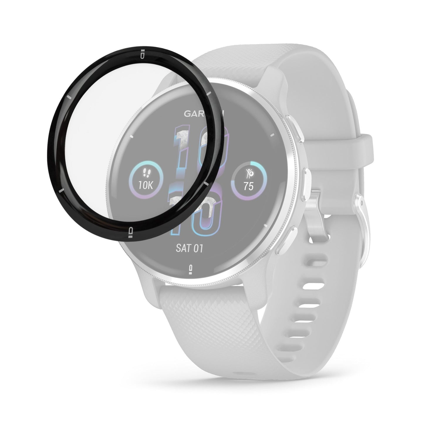 Focus 9H Tempered Glass Screen Protector Film for Garmin Venu 2 Plus (3-Pack)