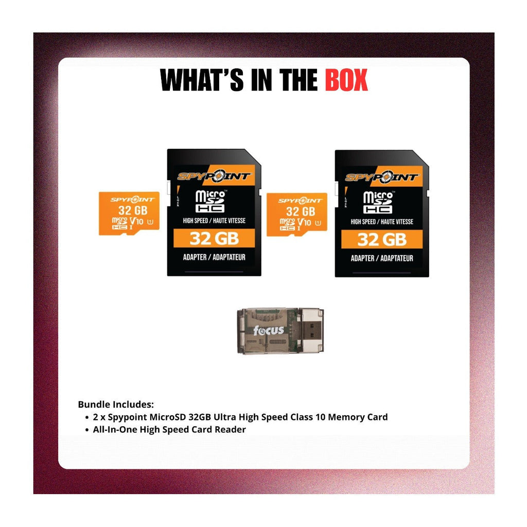 Spypoint MicroSD-32GB Memory Card (2-Pack) with Reader Bundle
