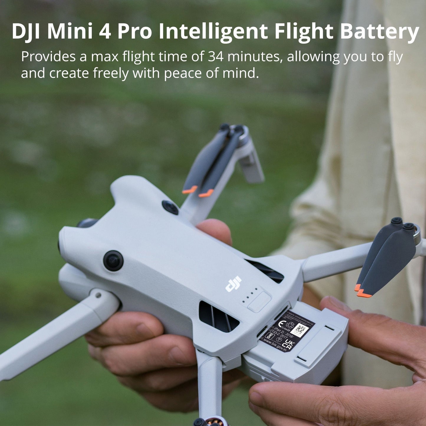 DJI Mini 4 Pro Intelligent Flight Battery (2-pack) with 360° Propeller Guards and Lanyard Strap