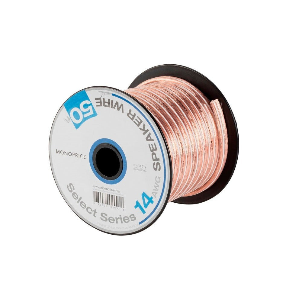 Monoprice Select Speaker Wire 14AWG with High-Strand CCA (50 Feet)