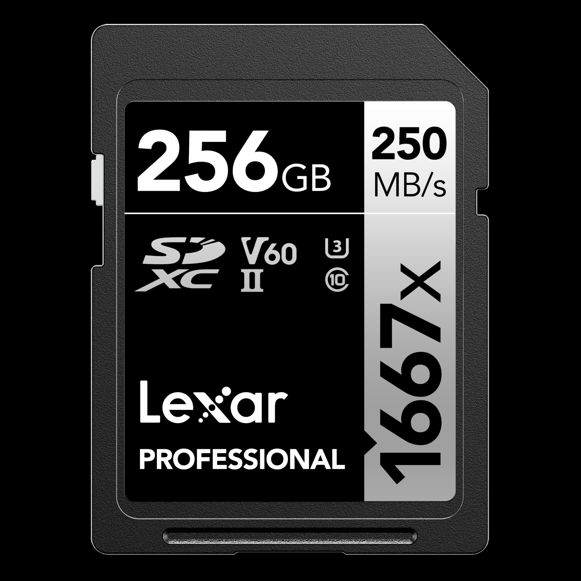 Lexar Professional 256GB 1667x UHS-II SDXC Memory Card