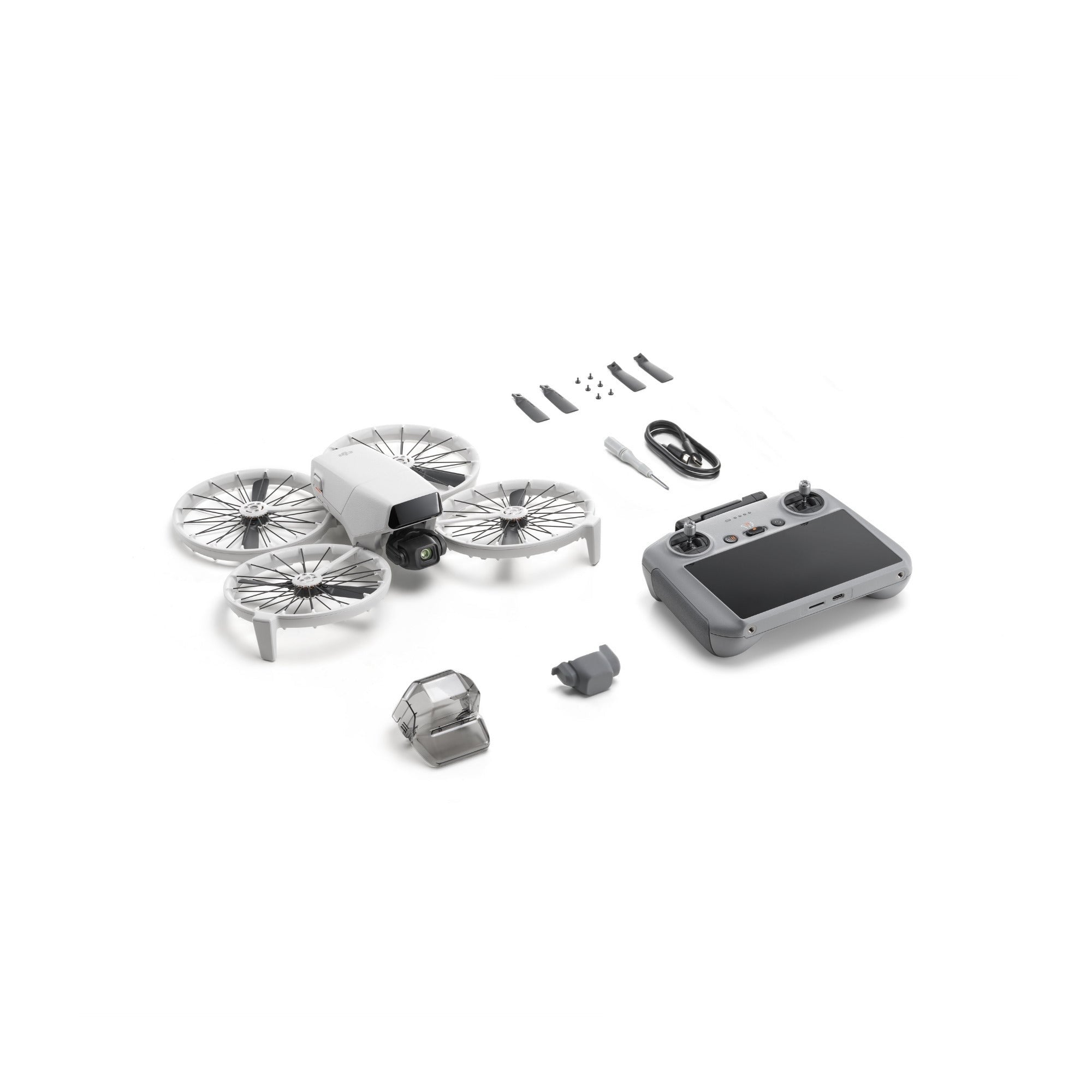 DJI Flip 4K White Camera Drone Bundle with RC 2 Controller, Carrying Bag and 30-inch Landing Pad