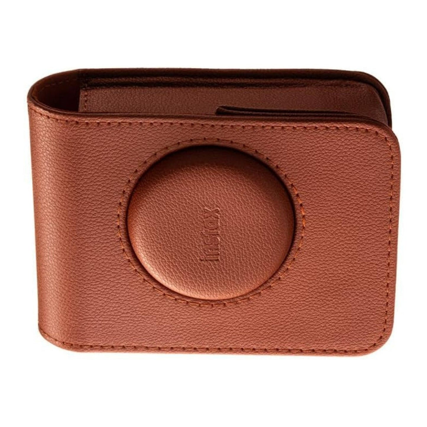 Fujifilm Instax Mini Evo Poly-Synthetic Leather Camera Case with Debossed Logo (Brown)