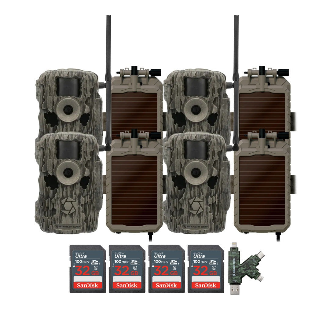 Stealth Cam Fusion MAX Dual Sim 36MP Trail Camera (2-Pack) x 2 with Battery (4-Pack) Bundle