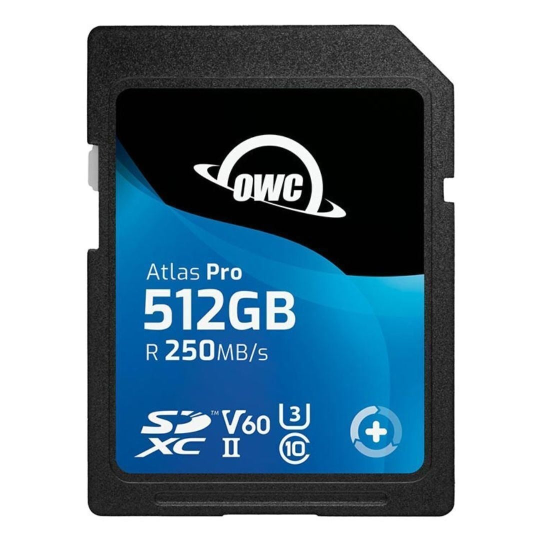OWC 512GB Atlas Pro SDXC V60 UHS-II Memory Card with Dual SD-Slot SDXC UHS-II Card Reader