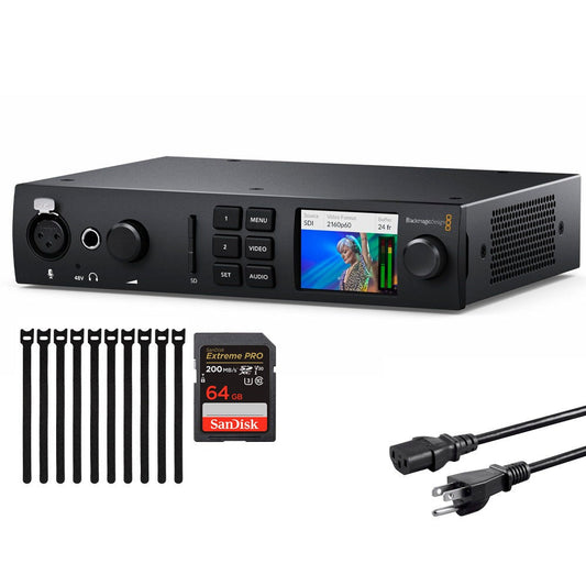 Blackmagic Design UltraStudio 4K Mini Recorder with Power Cord (Black) and Read Memory Card Bundle