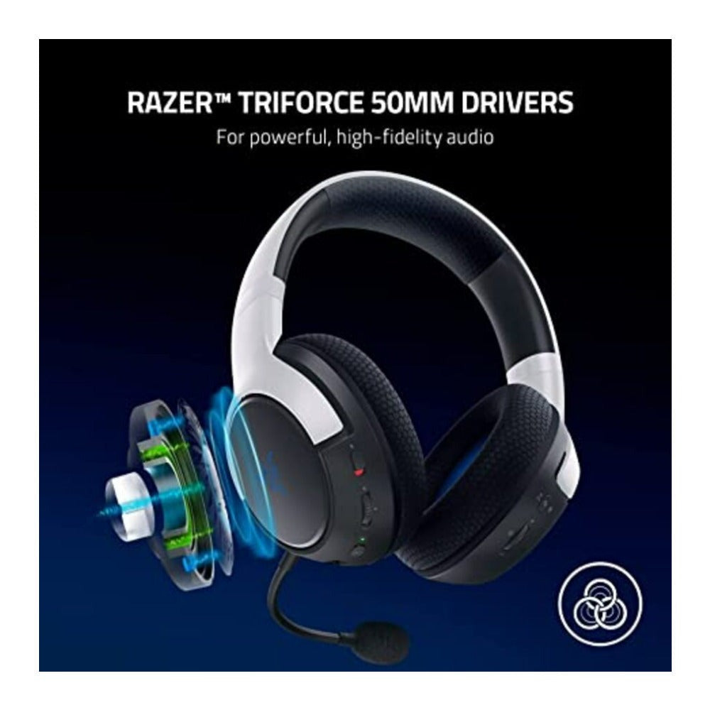 Razer Kaira Dual Wireless Razer SmartSwitch PS5 Gaming Headset for Playstation and PC (White)