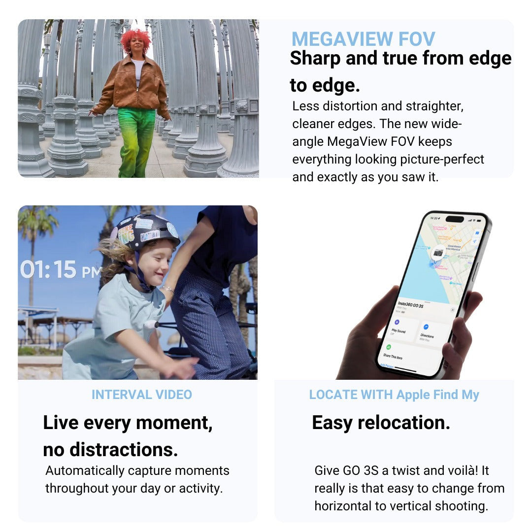 Insta360 GO 3S Action Camera (128GB, Midnight Black) with Lens Guard and 128GB Memory Card Bundle