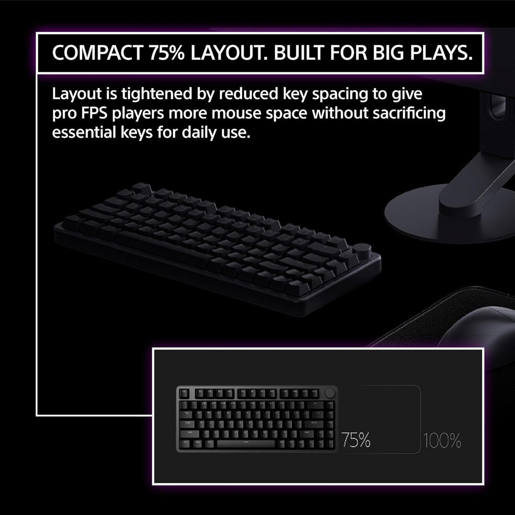 Sony INZONE 75-Percent Wired Aluminum 8K RGB Gaming Keyboard (Black) Bundle