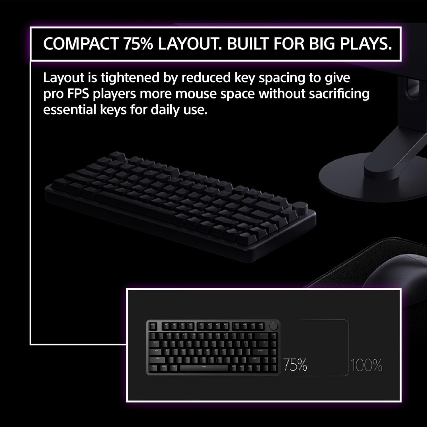 Sony INZONE 75-Percent Wired Aluminum 8K RGB Gaming Keyboard (Black) Bundle