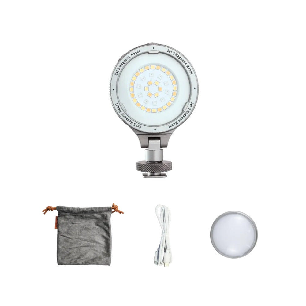 Harlowe Sol 5 Spectra Cold Shoe Adapter RGBCW On Camera Light Kit