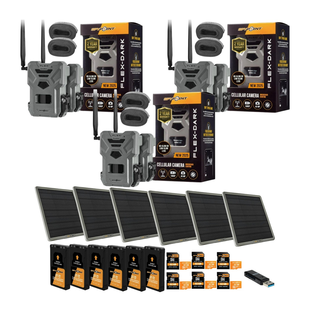 Spypoint FLEX-DARK GPS-Enabled Cellular Trail Camera with Solar Panel and Accs