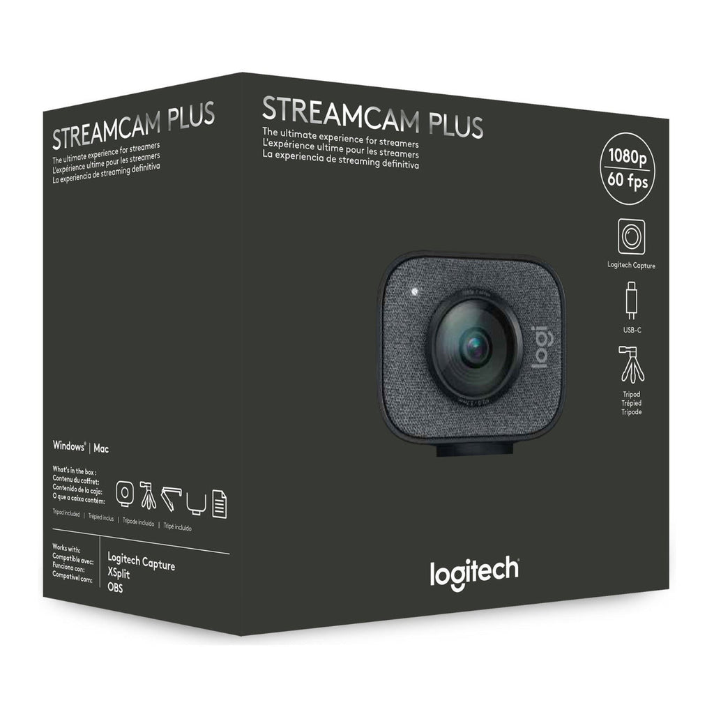 Logitech StreamCam Plus Webcam with Tripod (Graphite)