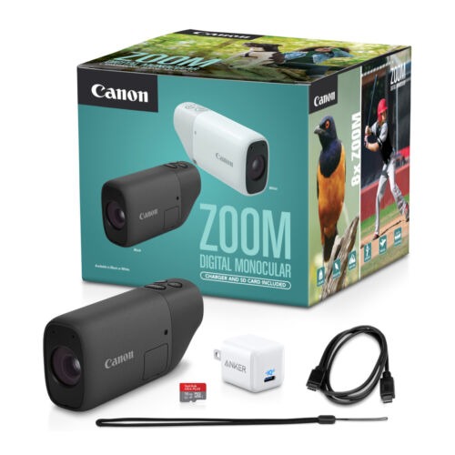 Canon ZOOM Digital Monocular with USB charger and microSD Card (Black)