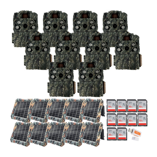 Browning Strike Force FHDR 40MP Trail Camera (10 Pack) Bundle with Solar Power Pack and Accessories