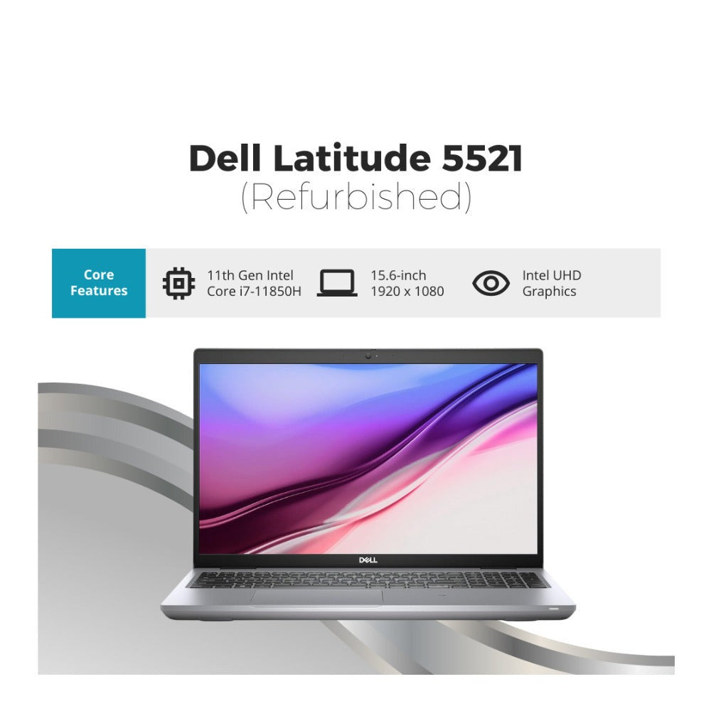 Dell Latitude 5521 Laptop, 15.6" FHD, Intel Core i7-11850H, 32GB RAM, 512GB SSD (Certified Refurbished)