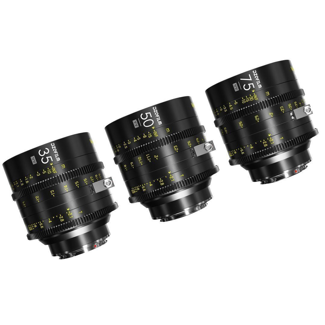DZOFilm VESPID Cyber Full Frame PL and EF Mounts 35mm, 50mm, and 75mm 3-Lens Kit Iris (Black)