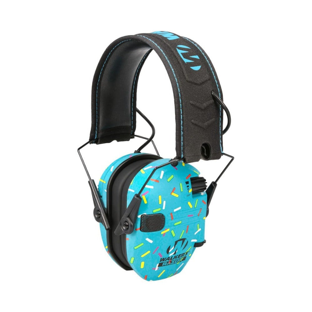 Walker’s Razor Slim Electronic Ear Muffs (Blue Sprinkles)