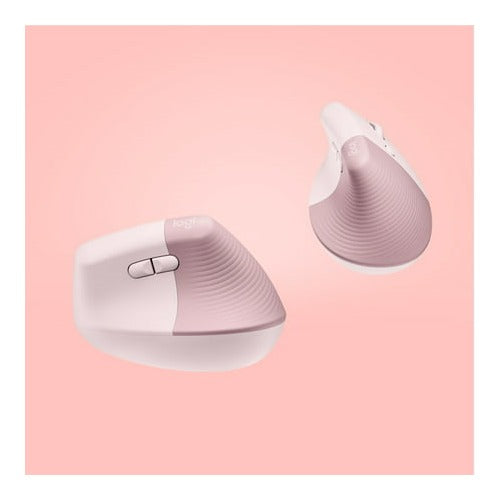 Logitech Lift Vertical Wireless Ergonomic Mouse with Customizable Buttons - Rose