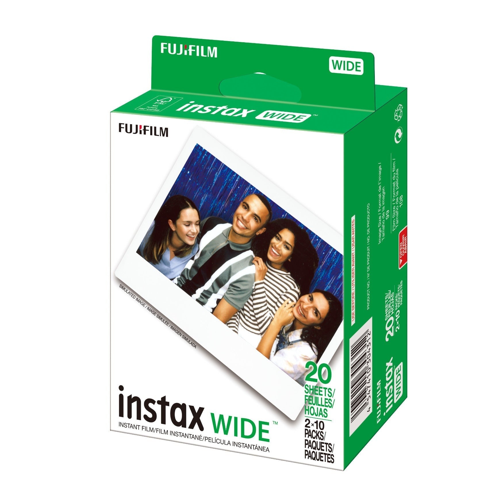 Fujifilm Instax Wide Film Twin Pack for Wide Camera & Smartphone Printer (White)